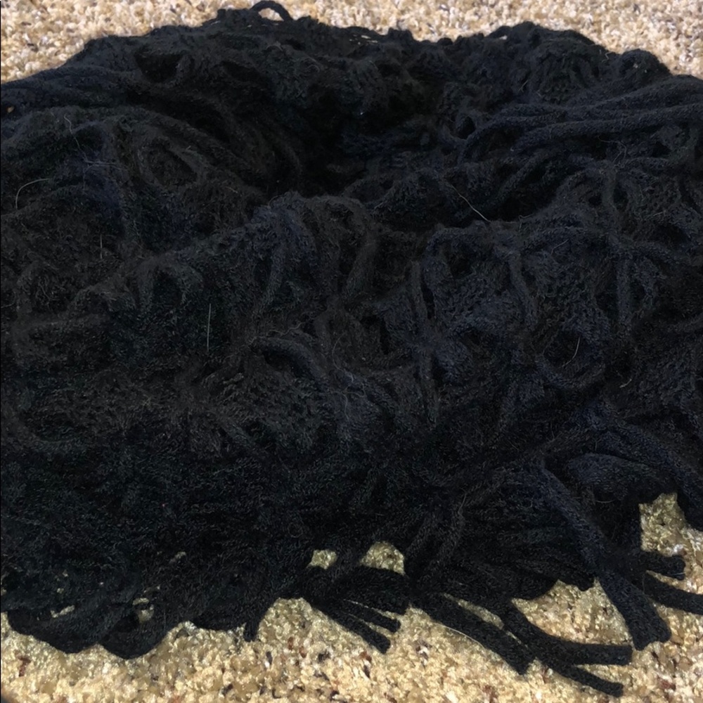Frayed black scarf